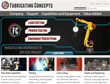 Tablet Screenshot of fabricatingconcepts.com